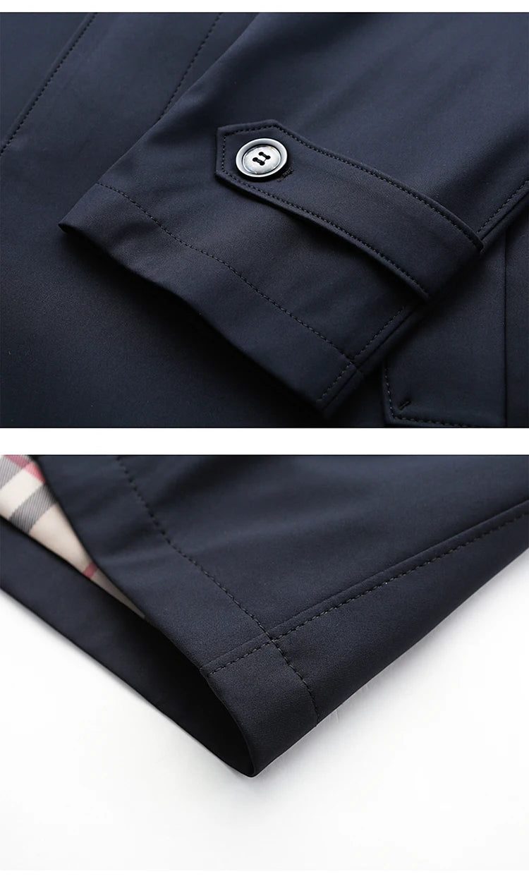 Langer Trenchcoat für Herren – Leichtmantel für Frühling & Herbst
