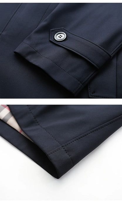 Langer Trenchcoat für Herren – Leichtmantel für Frühling & Herbst
