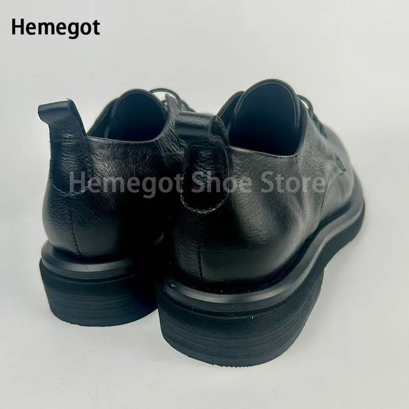 Herren-Schnürschuhe aus Leder in Schwarz/Kaffee – elegant & strapazierfähig