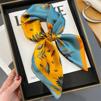 Damen Seidenschal quadratisch 70cm Halstuch Bandana Hijab Pashmina C