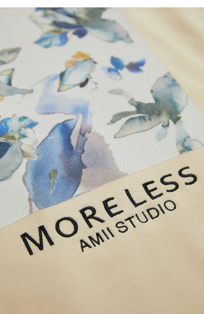 Damen T-Shirts im Minimalismus-Stil mit lässigem O-Neck und Blumen-Druck