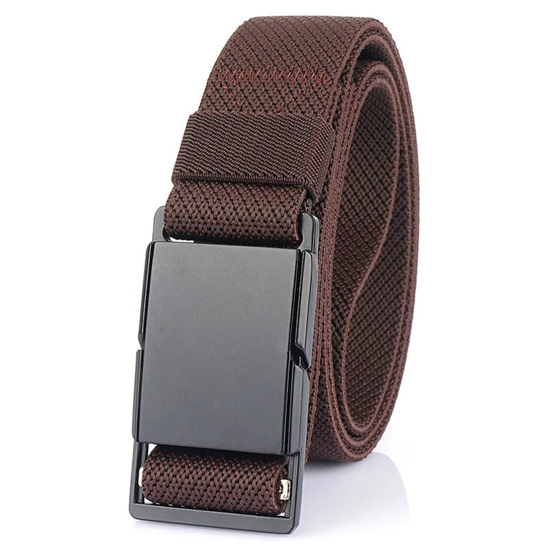 Unisex-Gürtel mit Magnetverschluss 34mm Breite Braun für Jeans Freizeit Alltagsbegleiter