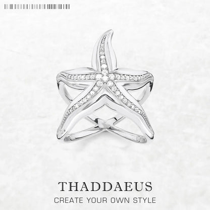 Damen-Charm-Anhänger Seestern Statement romantisch aus Sterlingsilber