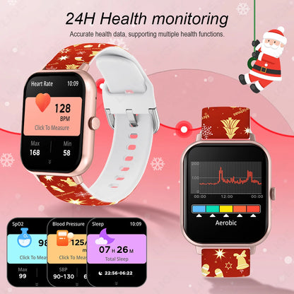 LIGE Multifunktions-Smartwatch für Männer und Frauen, Bluetooth, Anruf, Nachricht, Erinnerung, Sport, Schritt, Kalorien, Smartwatch, Weihnachtsarmband
