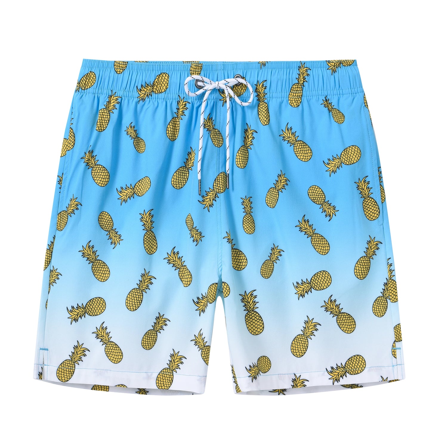 Herren-Badeshorts mit Kompressionsfutter, 2-in-1, schnelltrocknend, mit Kordelzug und Reißverschluss – ideal für den Strand.