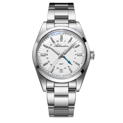 Herren-GMT-Quarzuhr mit Ronda-Werk und Bubble-Glas