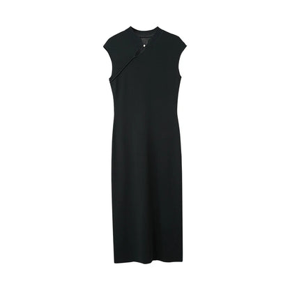 Elegantes Damen Strickkleid Mit Bequemem Stretch Und Chinesischem Stil