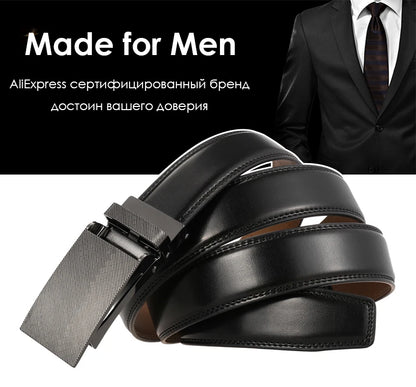 Herren Ledergürtel Braun 31 mm Ohne Lochung Mit Automatischer Schnalle Aus Naturleder