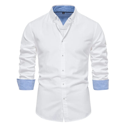 Herren Oxford Hemd aus Baumwolle mit langen Ärmeln für Casual-Look