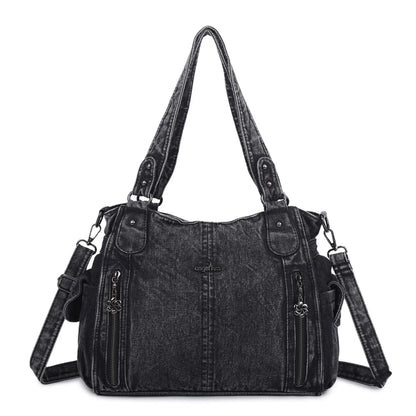 Damen-Handtasche Aus PU-Leder Im Vintage-Stil Große Schultertasche Mit Top-Griff Und Viel Stauraum