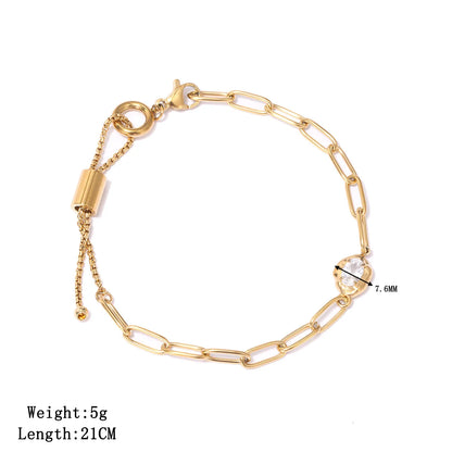 Damen-Kettenarmband mit Zirkonia in Birnenform