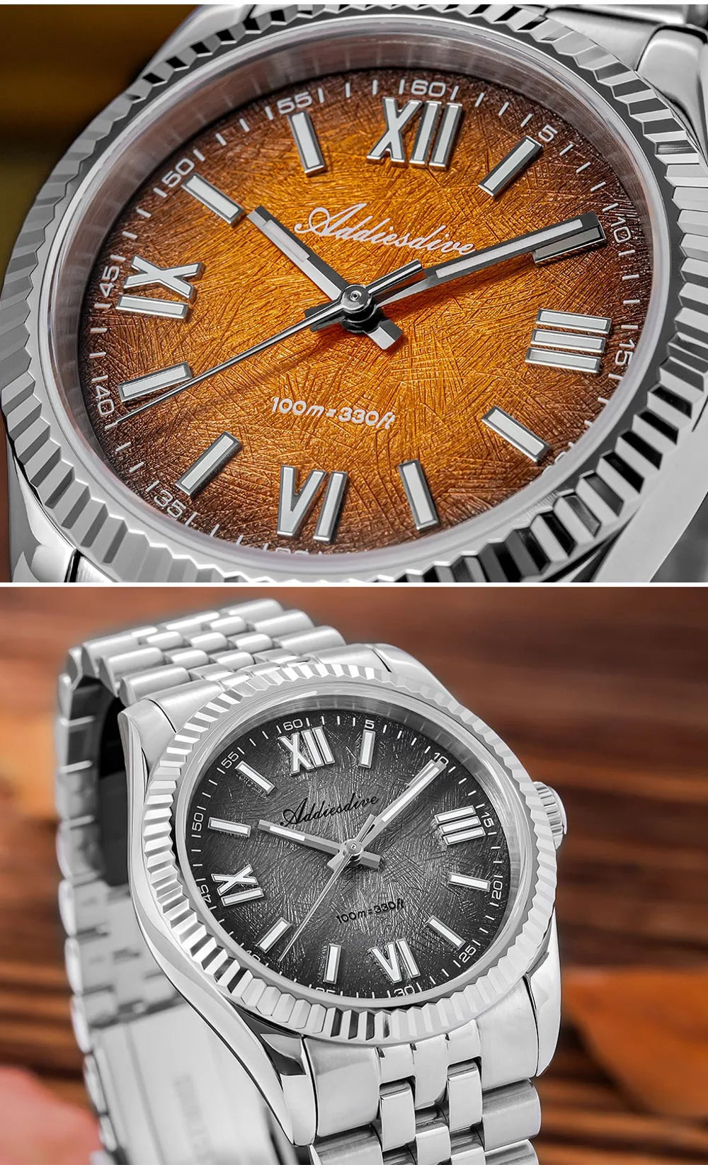 Herren-Quarzuhr mit Saphirglas und Jubilee-Armband