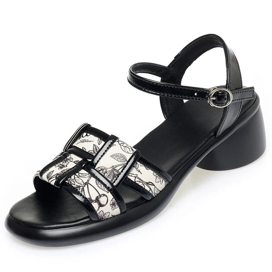 Damen Römische Sandalen Dicke Sohlen Toothy-Druck