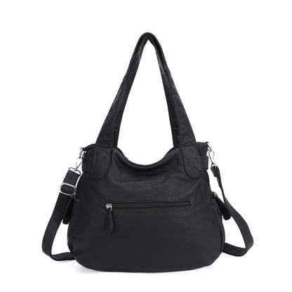 Damen-Handtasche Großes Fassungsvermögen Schultertasche Mit Oberem Tragegriff aus waschbarem PU-Leder