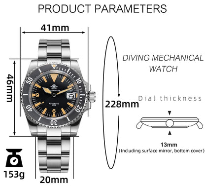Herren-Taucheruhr mit Keramiklünette und NH35A-Automatikwerk