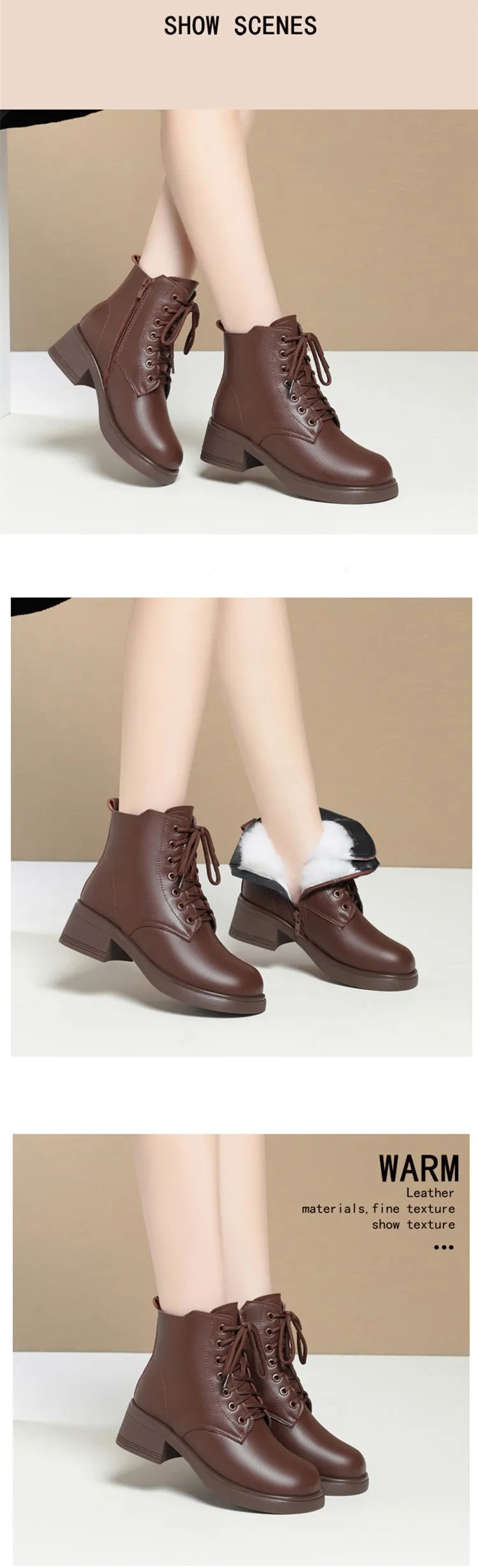 AIYUQI Women Marton Boots Winter 2025 New Genuine Leather Large Size Women Snow Boots Anti-Slip Women Motorcycle Boots