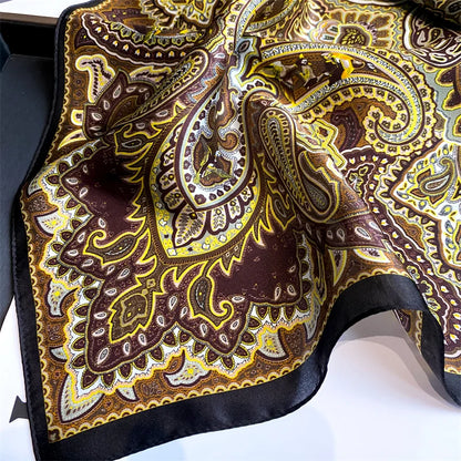 Damen Seidenschal Blumenprint quadratisch Halstuch Hijab Bandana Frühling