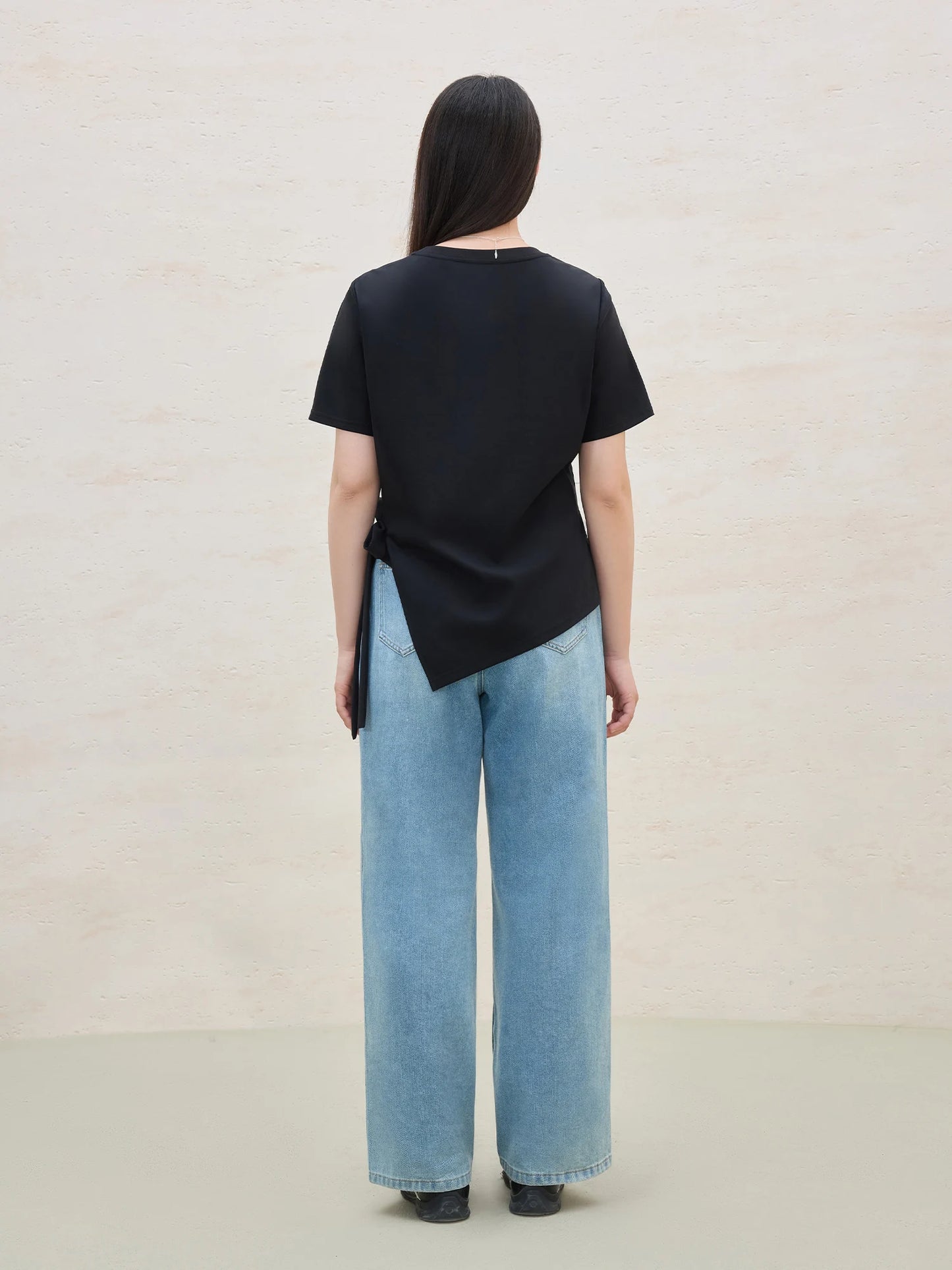 Damen Vintage T-Shirt mit Kontrastnähten und Rundhalsausschnitt – Lässiger Schnitt aus atmungsaktivem Baumwollmix für einen legeren Chic.