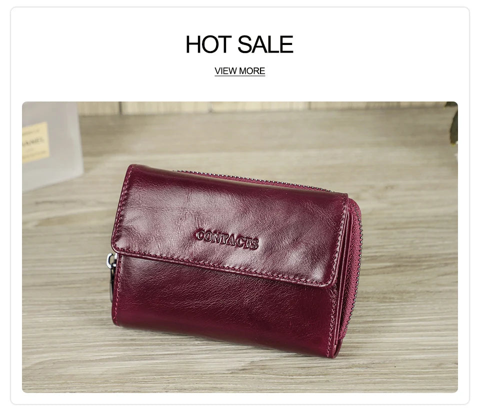 Damen Echtleder Geldbörse Vintage Mode Handtasche Münzfach Geldclip Business