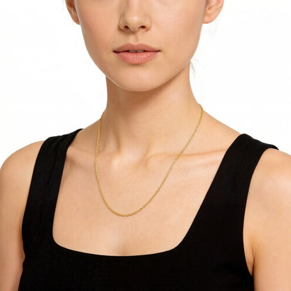 Damen-Halskette Belcher-Kette golden klassisch aus Sterlingsilber