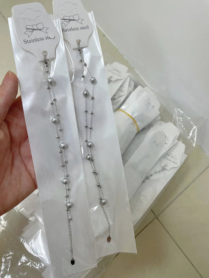 Damen-Armband mit Glasperle aus Titanstahl