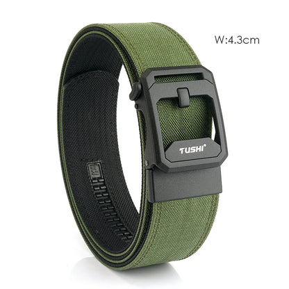 Unisex-Taktischer Gürtel aus 1100D Nylon Breite 4,3 cm mit Metall-Automatik-Schnalle für Militär IPSC Jagd