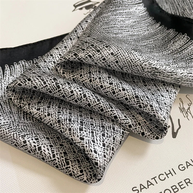 Damen Seidenschal klein Krawatte Haarband Bandana Foulard Kopftuch bedruckt C