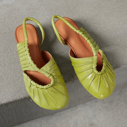 AIYUQI 2025, neue stil geschlossene zehen frauen sandalen Plissee nicht-slip Römischen sandalen für frauen Große größe sommer strand weibliche schuhe
