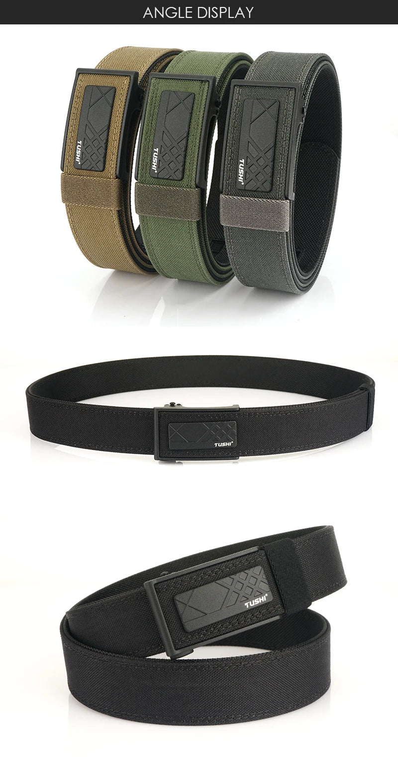 VATLY Multifunktions Tactical Gürtel Herren Nylon Rigid Automatik-Schnalle