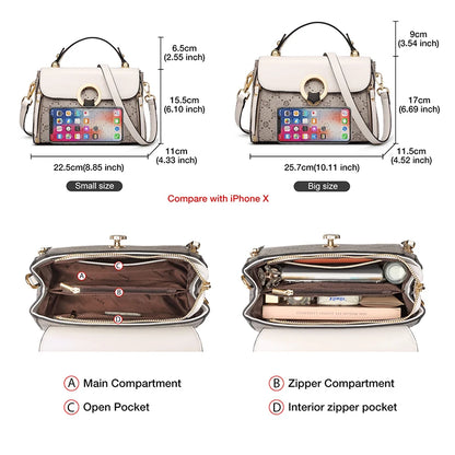 Damen Crossbody Tasche Aus PVC Leder Im Vintage Stil