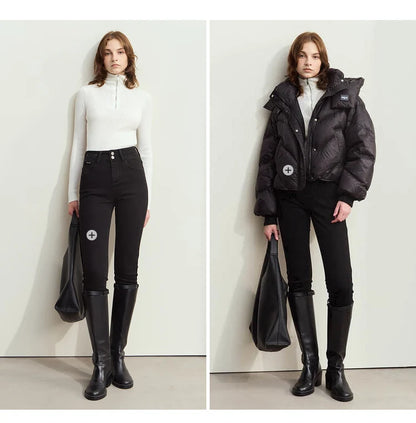 Damen-Strickjacke Stehkragen Reißverschluss Slim Streetwear Winter
