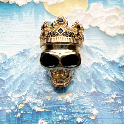 Damen-Charm-Anhänger Totenkopf König Krone Hiphop aus Sterlingsilber