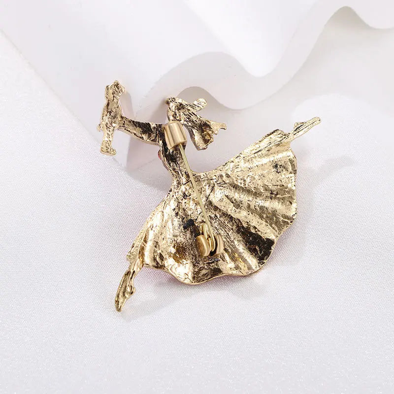Brosche Ballett Tänzerin Kristall Vintage Klassisch Accessoire Schmuck Damen