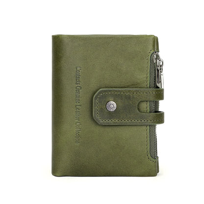 Damen Echtleder Geldbörse Bifold Vintage Kartenhalter Münzfach Geldclip
