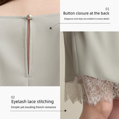 Elegantes Asymmetrisches Chiffonkleid Für Bürodamen