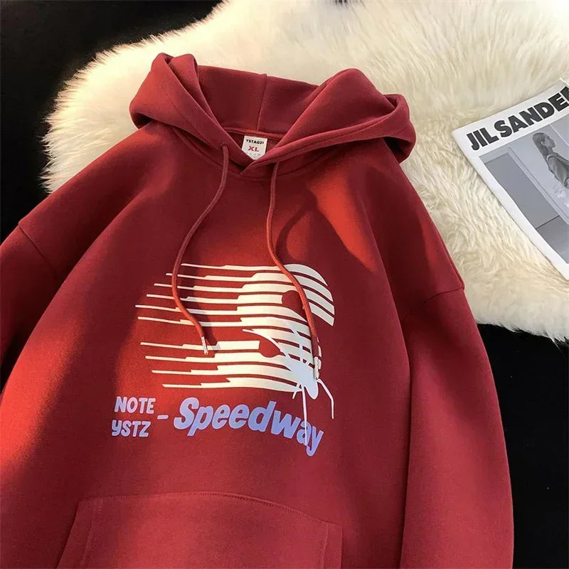 Winter Brief Grafik Gedruckt Pullover Hoodies Für Männer 2025, Neue Hip Hop Mode Mit Kapuze Sweatshirts High Street Fleece Y2K Hoody