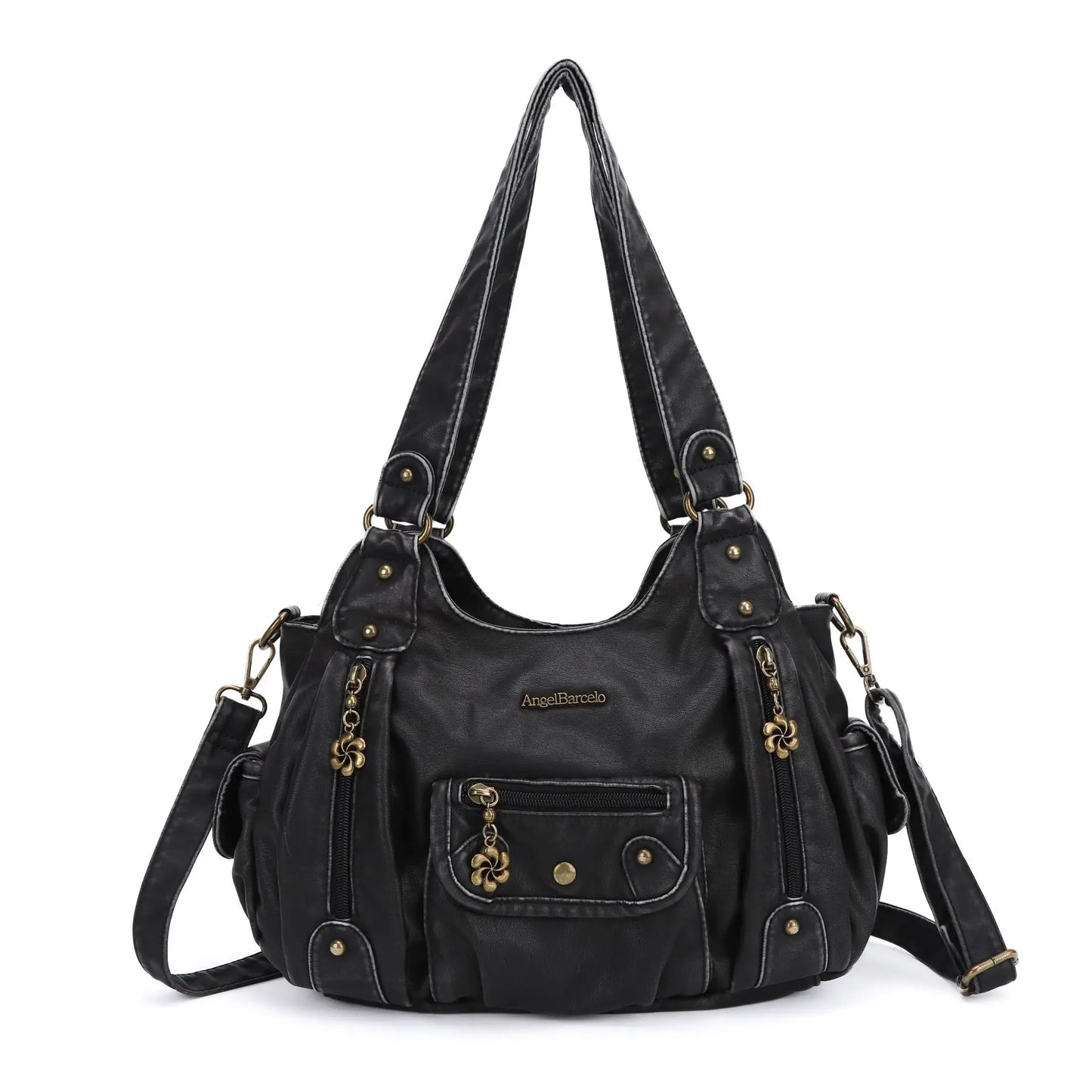 Damen-Schultertasche aus PU-Leder mit Reißverschluss und Mehrfachfächern Kompakter Alltagsbegleiter