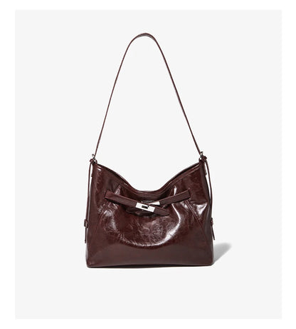 Damen-Schultertasche mit großem Fassungsvermögen aus PU-Leder, Alltagstasche für Arbeit und Freizeit