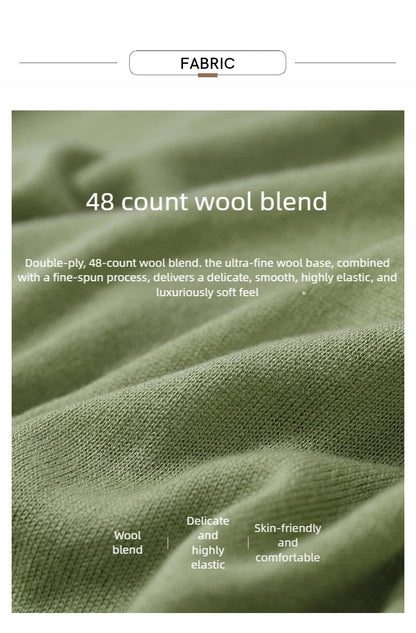 Grüner Wollmix-Strickstoff, 48 Zählung, weich und elastisch