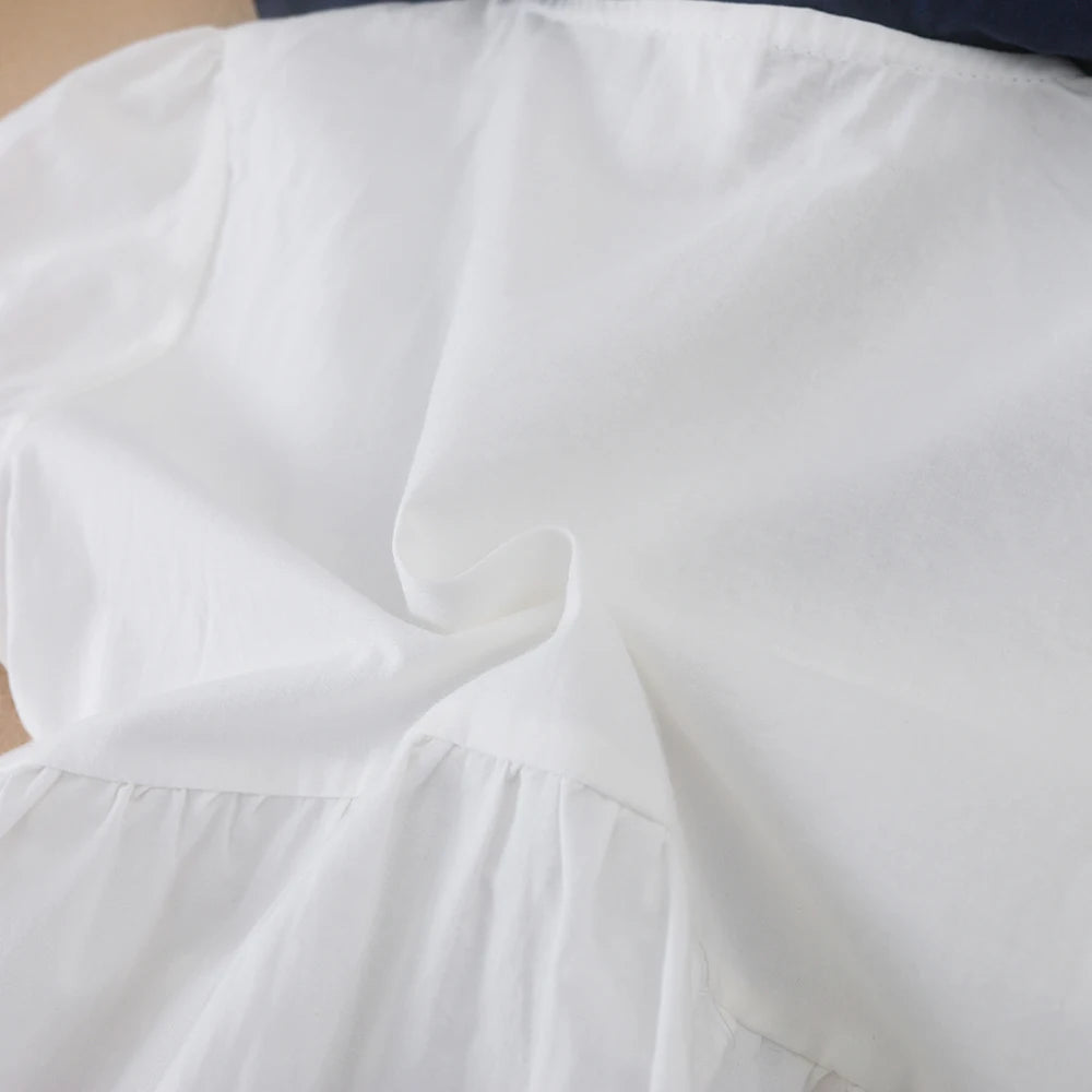 Baby Mädchen Kleid mit Marineblau Kragen Schleife Sommer Kinder Baumwolle Kleidung Kleinkind Outfit für Mädchen 2-6 Jahre