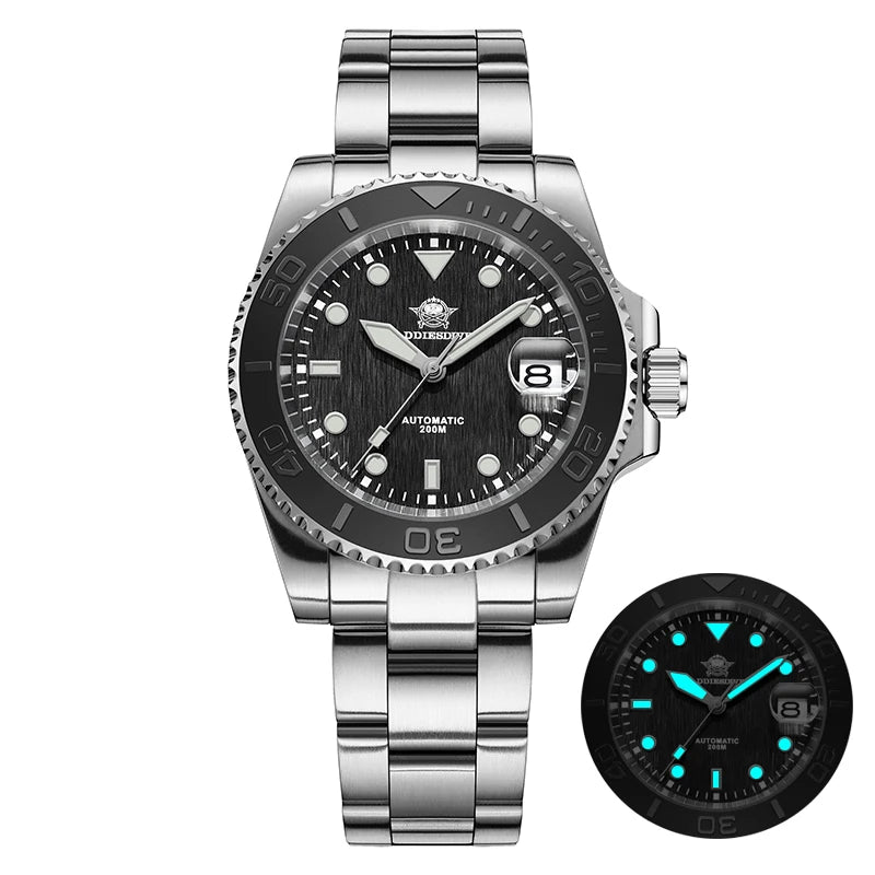 Herren-Taucheruhr mit 3D-Zifferblatt und NH35A-Automatikwerk