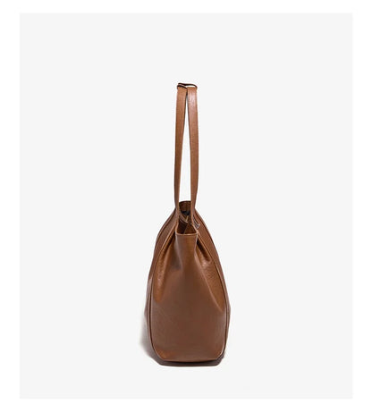 Damen-Tote-Tasche aus Rindleder mit großer Kapazität und leichtem Gewicht für Pendeln und Alltag