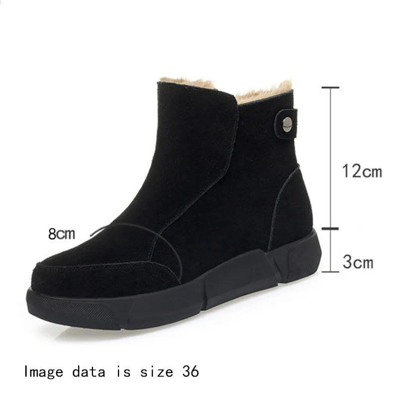 AIYUQI Snow Boot Women 2025 Winter New Suede Genuine Leather Women Short Boots Natural Wool Warm Non-slip Women's Ankle Boots