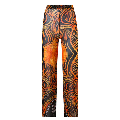 Damen-Hose mit Blumenmuster
