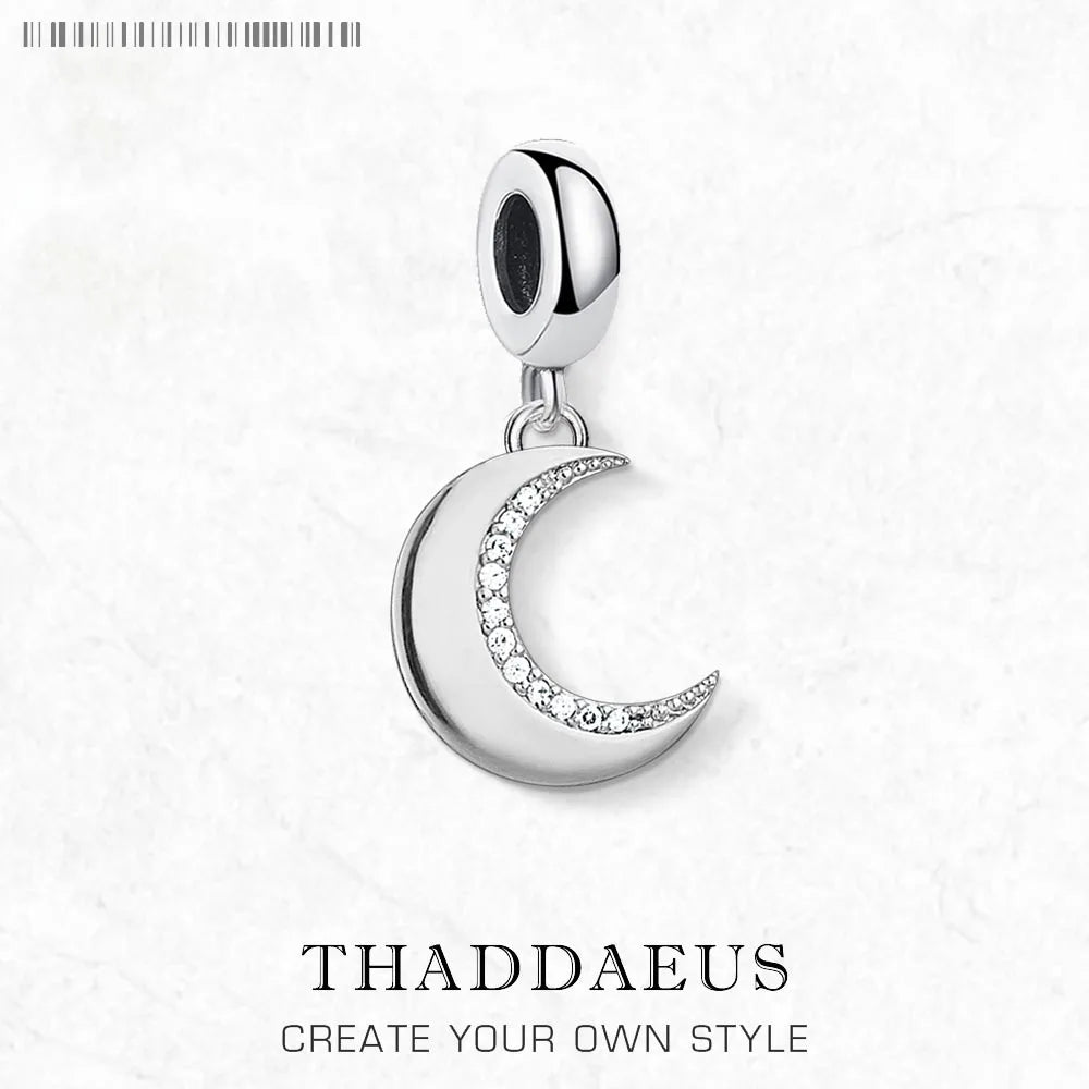 Damen-Charm-Anhänger Mond Statement Schutz aus Sterlingsilber