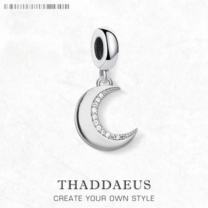 Damen-Charm-Anhänger Mond Statement Schutz aus Sterlingsilber