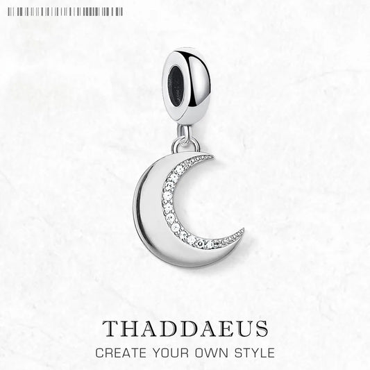 Damen-Charm-Anhänger Mond Statement Schutz aus Sterlingsilber