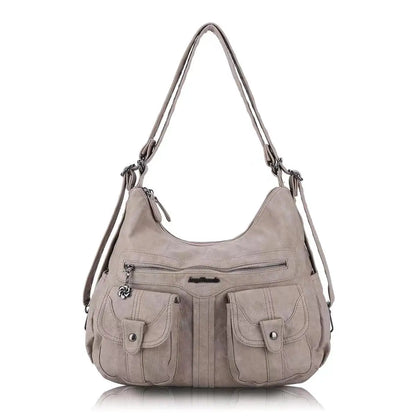 Damen-Schultertasche Aus Weichem PU-Lederimitat Mit Innenfach Und Reißverschluss Alltag Und Shopping