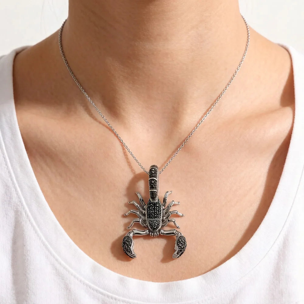Damen-Charm-Anhänger Skorpion schwarz Rebel aus Sterlingsilber