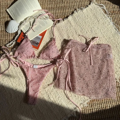 Sexy Bikini-Set im Denim-Look – Damen-Badeanzug für Strand und Pool